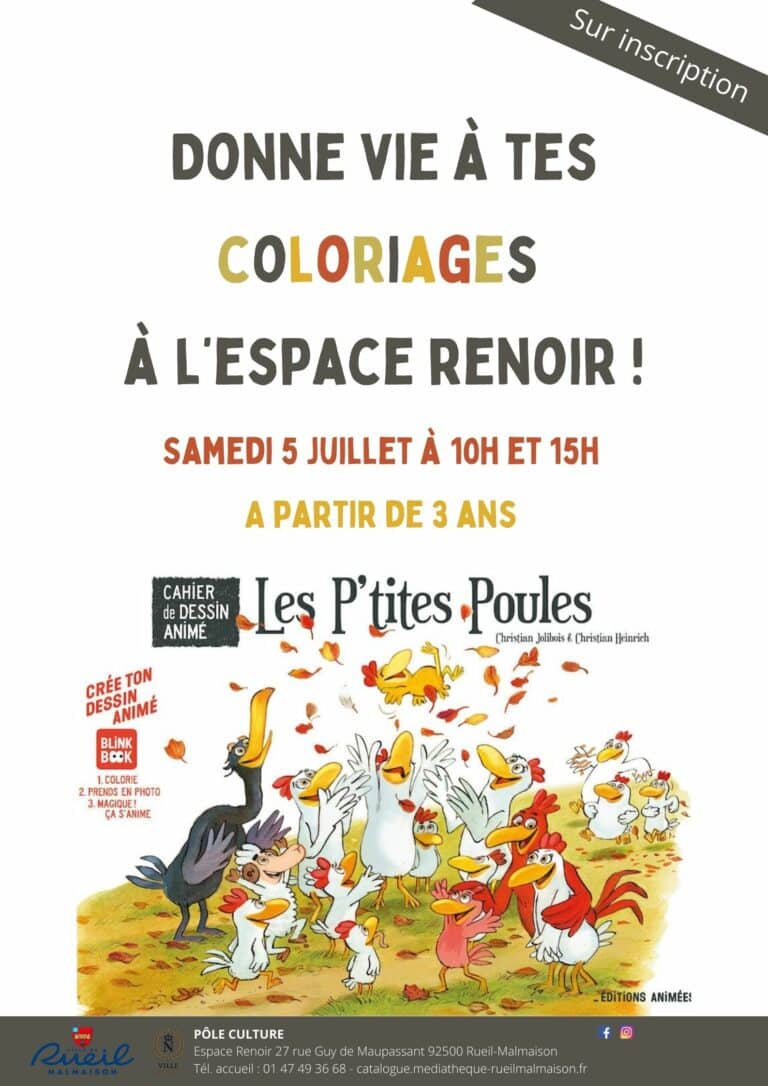 Donne vie à tes coloriages à l'Espace Renoir !